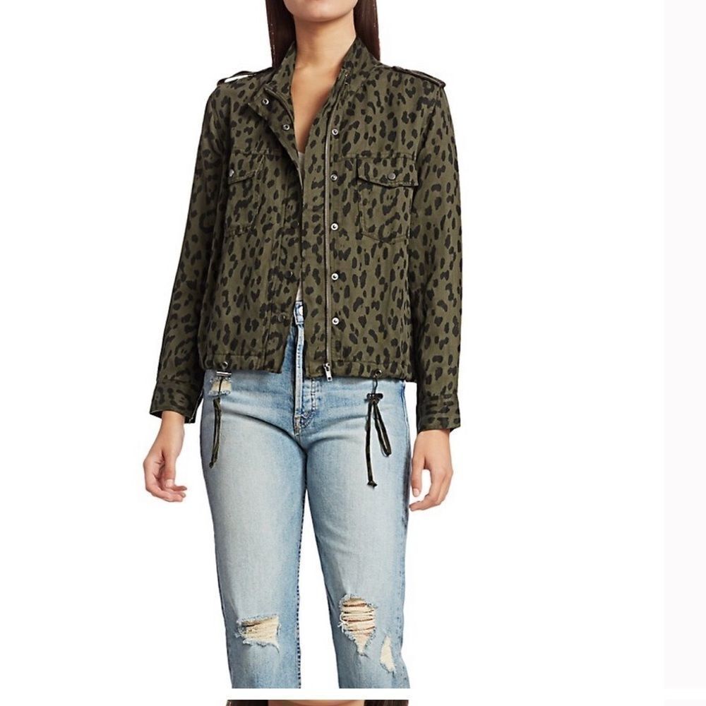Rails Collins, green, leopard Tencel jacket size extra small